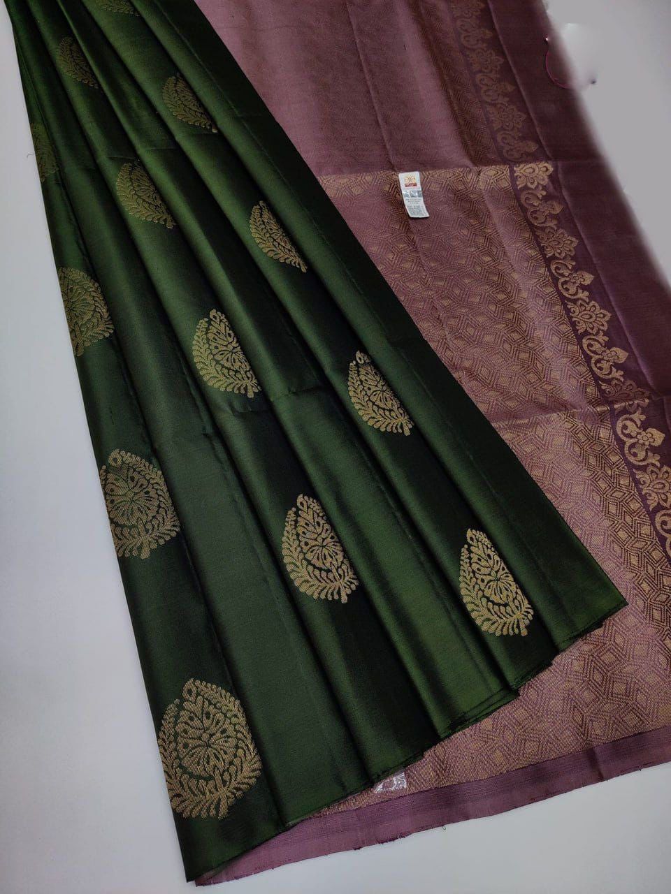 Green  Nd Maroon  Lichi Silk Saree