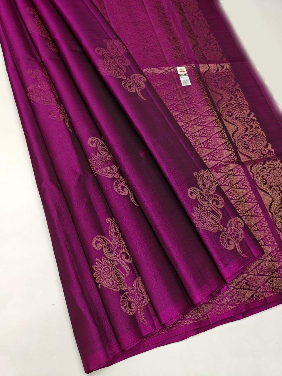 Rani Pink Nd Pink Lichi Silk Saree