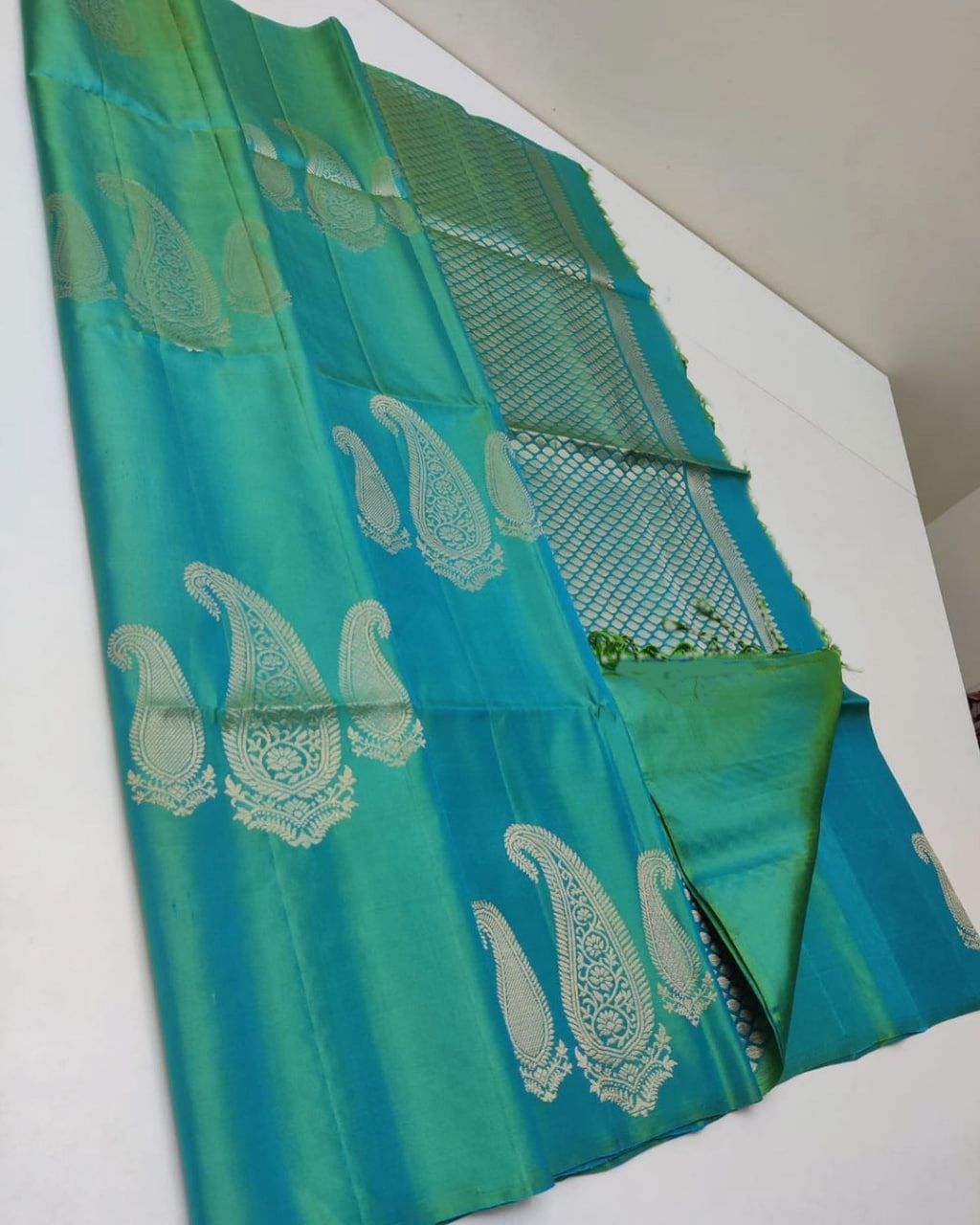 C-Green  Nd C-Green   Lichi Silk Saree