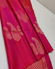 Pink Nd Pink  Lichi Silk Saree