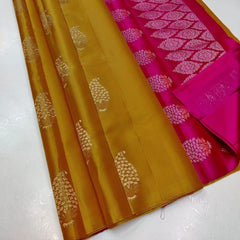 Mustad Nd Pink Lichi Silk Saree