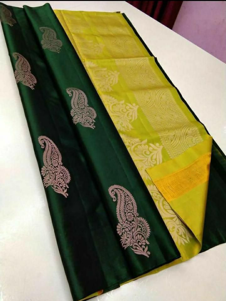 Green Nd  Parrot Lichi Silk Saree