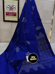 Royal Blue Nd Blue Lichi Silk Saree