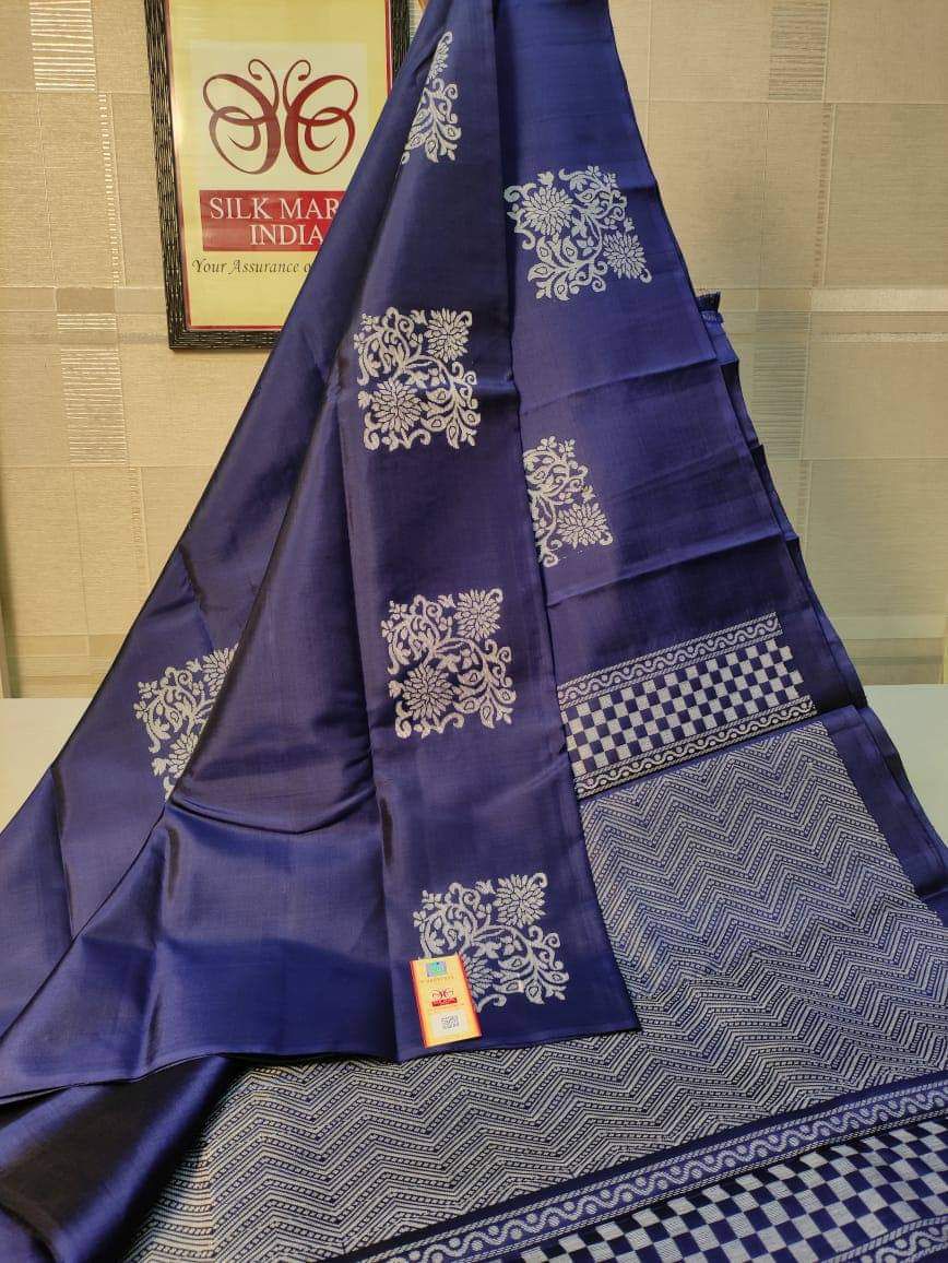 Nevy Blue Nd Nevy Blue Lichi Silk Saree