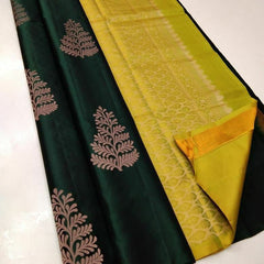 Green Nd Parrot Lichi Silk Saree