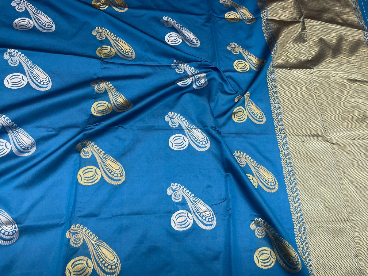 Skay Blue  Nd Skay Blue  Lichi Silk Saree