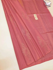 Peach Nd Peach Lichi Silk Saree