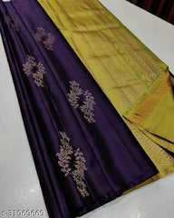 Wine Nd Parrot Lichi Silk Saree