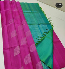 Pink Nd LC-Green ichi Silk Saree