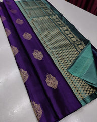 Purpaul Nd C-green Lichi Silk Saree