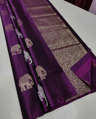 Wien Nd Wine Lichi Silk Saree