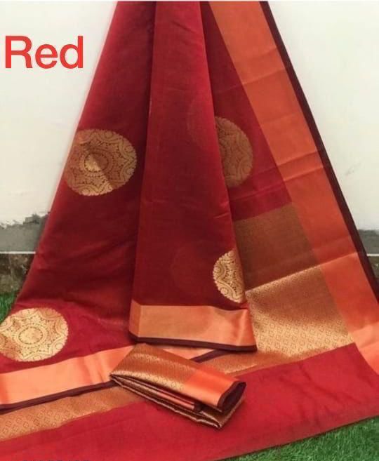 Red Nd Red Lichi Silk Saree